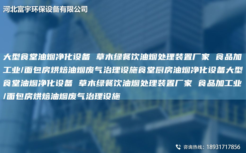 大型食堂油煙凈化設(shè)備 草木綠餐飲油煙處理裝置廠家 食品加工業(yè)/面包房烘焙油煙廢氣治理設(shè)施食堂廚房油煙凈化設(shè)備大型食堂油煙凈化設(shè)備 草木綠餐飲油煙處理裝置廠家 食品加工業(yè)/面包房烘焙油煙廢氣治理設(shè)施
