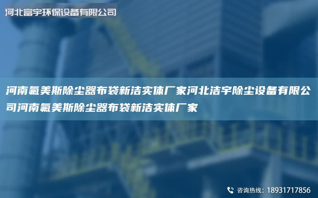 河南氟美斯除塵器布袋新潔實體廠家河北潔宇除塵設備有限公司河南氟美斯除塵器布袋新潔實體廠家