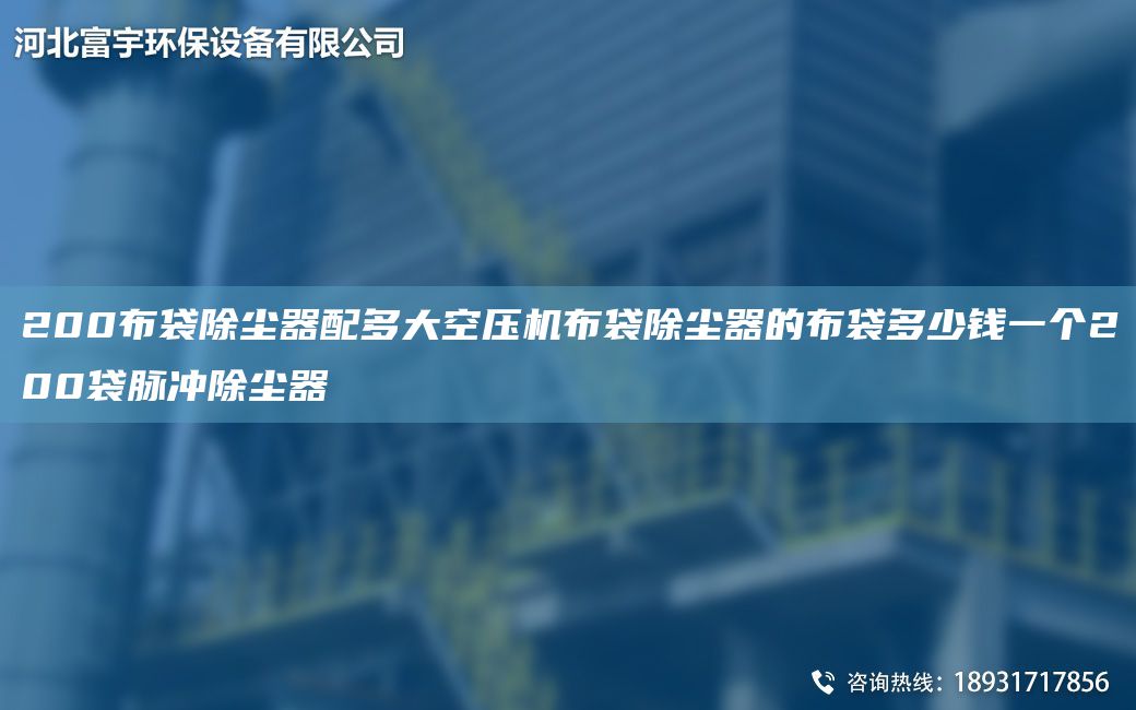 200布袋除塵器配多大空壓機布袋除塵器的布袋多少錢一個200袋脈沖除塵器