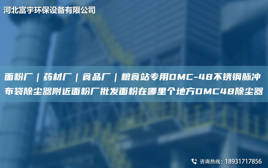 面粉廠｜藥材廠｜食品廠｜糧食站專用DMC-48不銹鋼脈沖布袋除塵器附近面粉廠批發(fā)面粉在哪里個(gè)地方DMC48除塵器