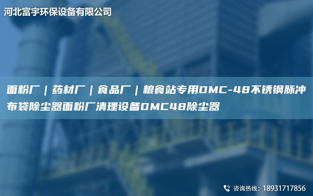 面粉廠｜藥材廠｜食品廠｜糧食站專用DMC-48不銹鋼脈沖布袋除塵器面粉廠清理設備DMC48除塵器