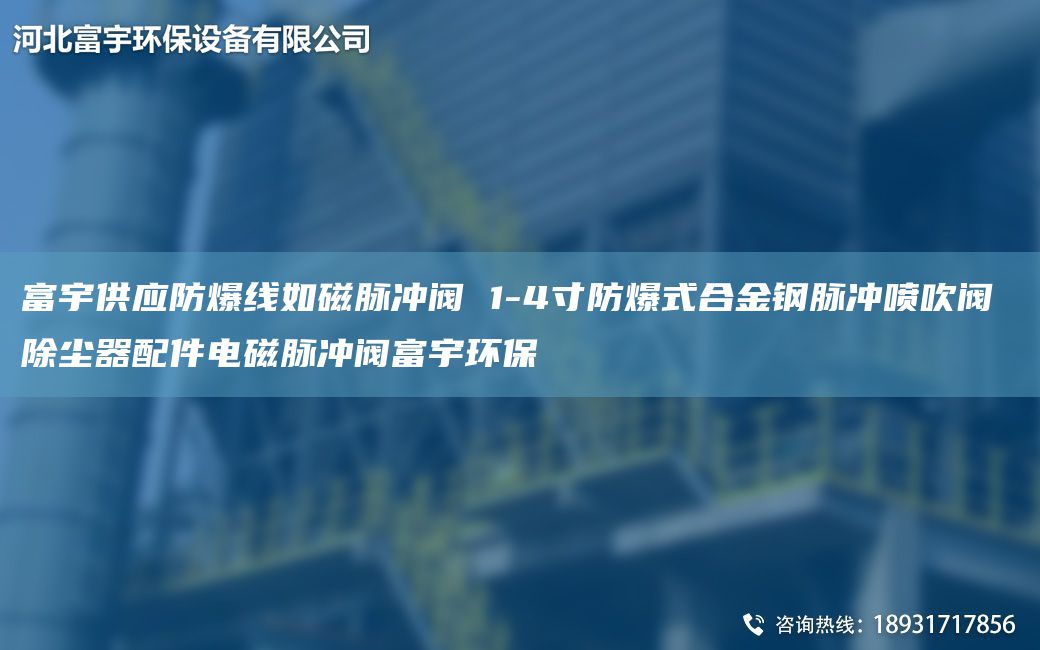 富宇供應(yīng)防爆線如磁脈沖閥 1-4寸防爆式合金鋼脈沖噴吹閥 除塵器配件電磁脈沖閥富宇環(huán)保